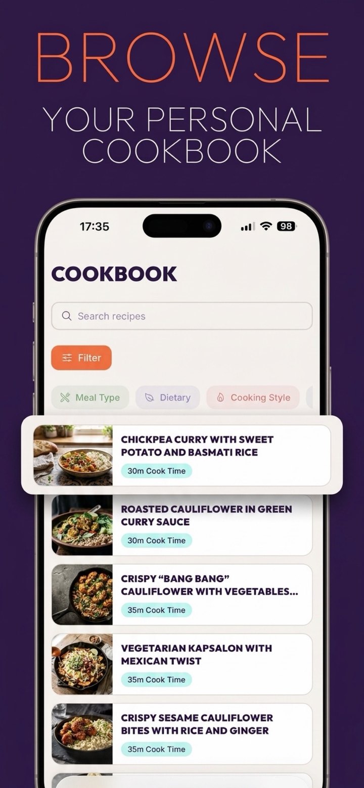 Eten, browse your personal cookbook