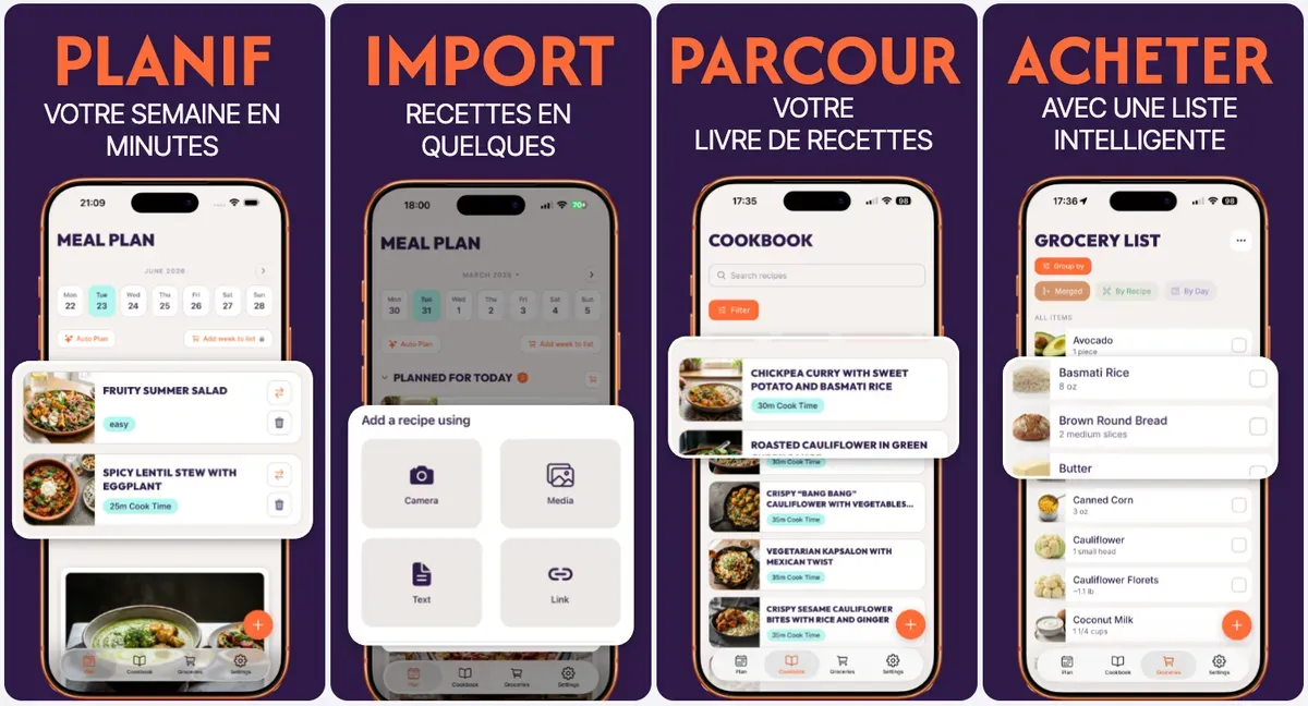 Eten App Store screenshots localized into Français