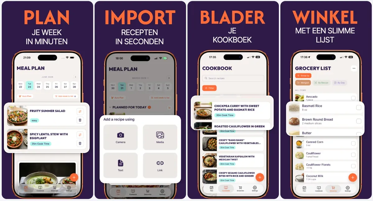 Eten App Store screenshots localized into Nederlands